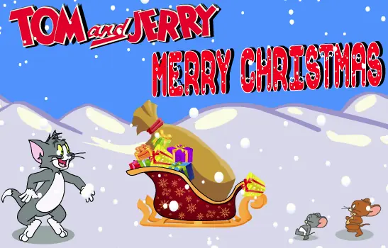 Tom and Jerry Merry Christmas logo