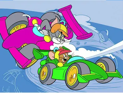 Tom and Jerry Racing Jigsaw Puzzle logo