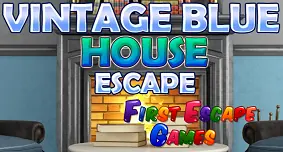 Vintage Blue House Escape logo