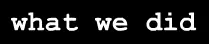 What We Did logo