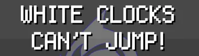 White Clocks Can't Jump! logo