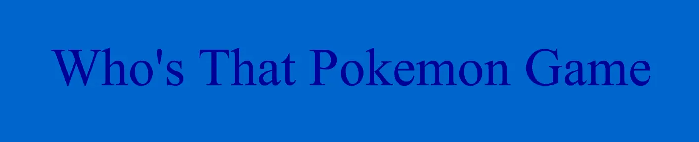 Who's That Pokemon Game logo