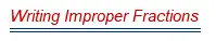 Writing improper fractions logo