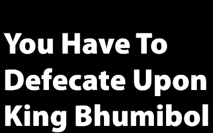 You Have to Defecate Upon King Bhumibol logo