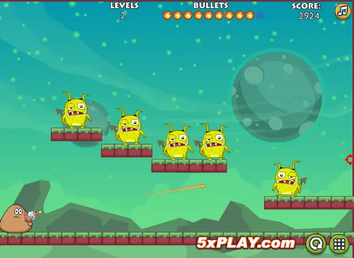 Pou Shoot Monster - Play Online on Flash Museum 🕹️